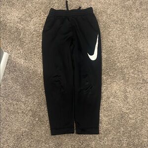 Nike Kids Black Joggers with White Logo
